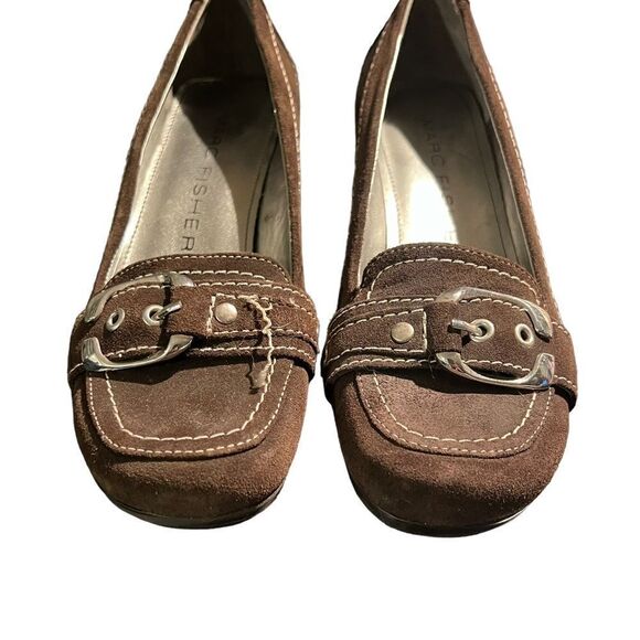 Marc Fisher brown leather wedges. Size 5 - Picture 6 of 9